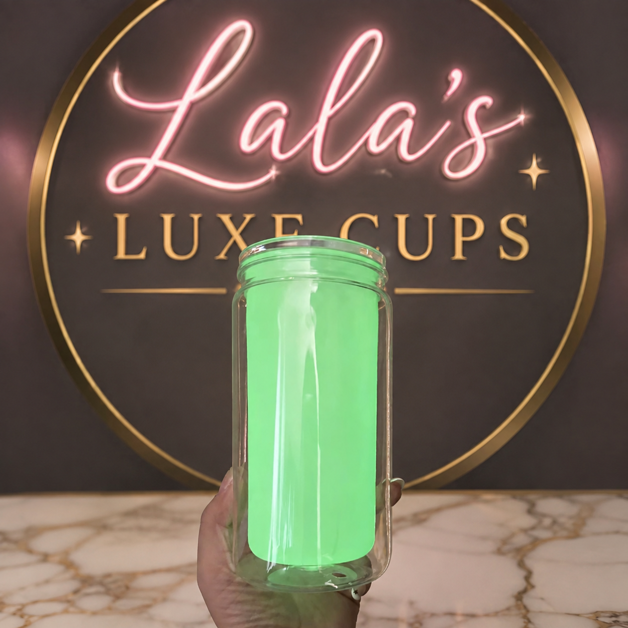 Glow 16oz Snow Globe Tumbler